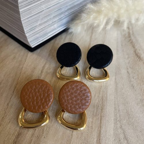 boucles d'oreilles en acier inoxydable et simili