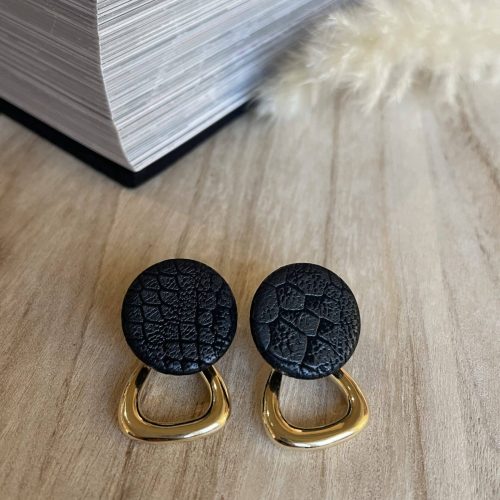 boucles d'oreilles en acier inoxydable et simili
