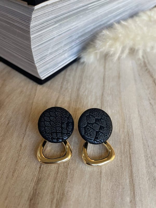 boucles d'oreilles en acier inoxydable et simili