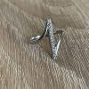 Bague zig zag a strass en acier inoxydable