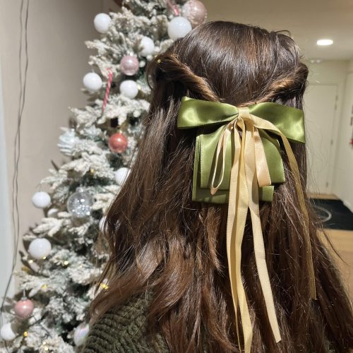 Noeud cheveux kaki